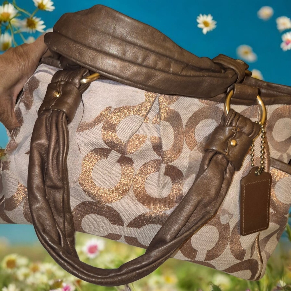 Brown Patterned Handbag - image 7